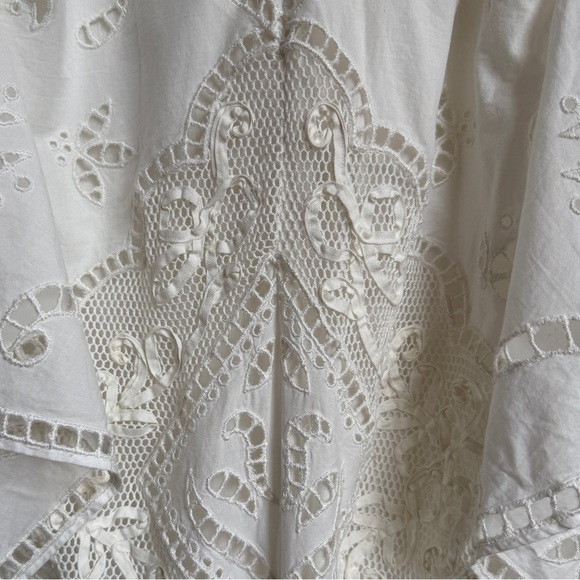 ZARA White Embroidered Lace Maxi Dress NWT Boho Cotton Slip Beach Resort ZW XS - Picture 12 of 14